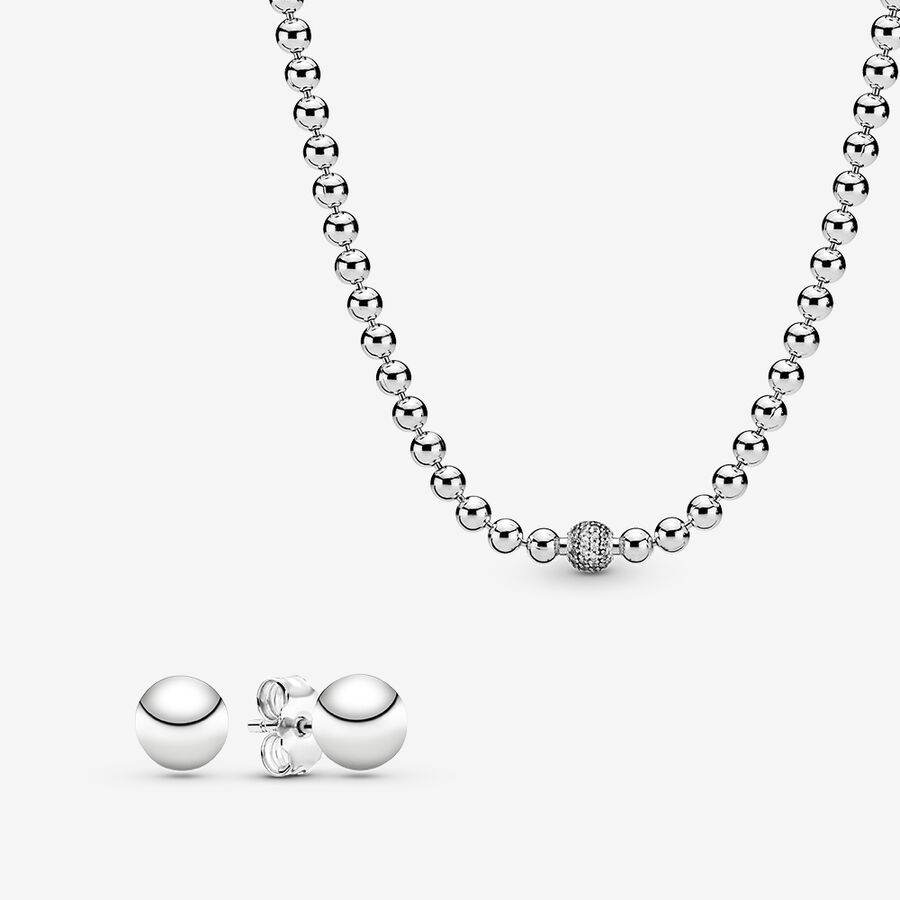 Pandora Beaded Halsband & Örhängen Set Olika Färger | 154UFZWOE