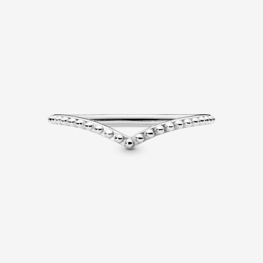 Pandora Beaded Wishbone Stapelbar Silver | 329WJBCOD