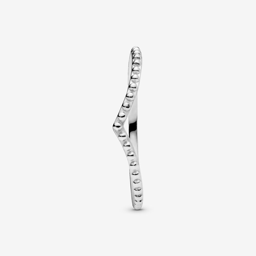 Pandora Beaded Wishbone Stapelbar Silver | 329WJBCOD