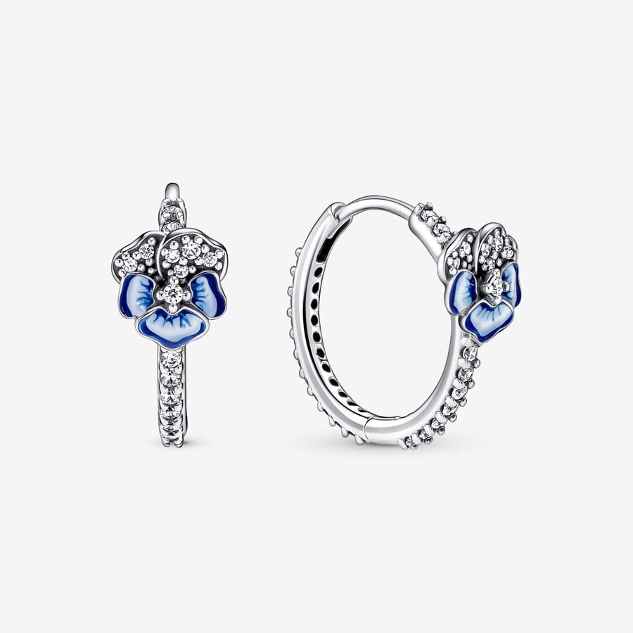 Pandora Blue Pansy Flower Ring Silver | 180PTMQFR