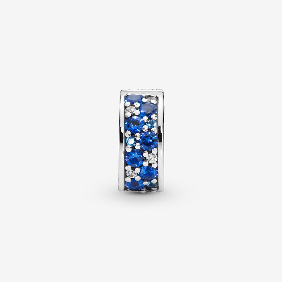 Pandora Blue Pave Clip Clips Silver | 460RWPQMX