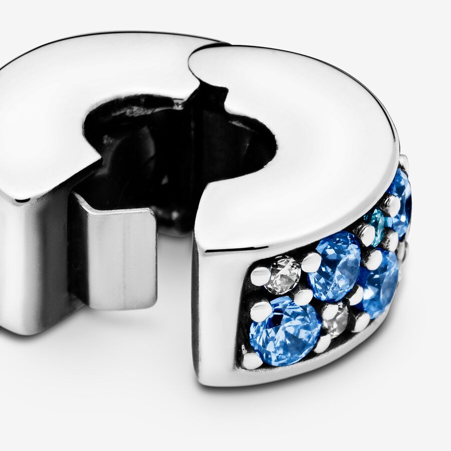 Pandora Blue Pave Clip Clips Silver | 460RWPQMX