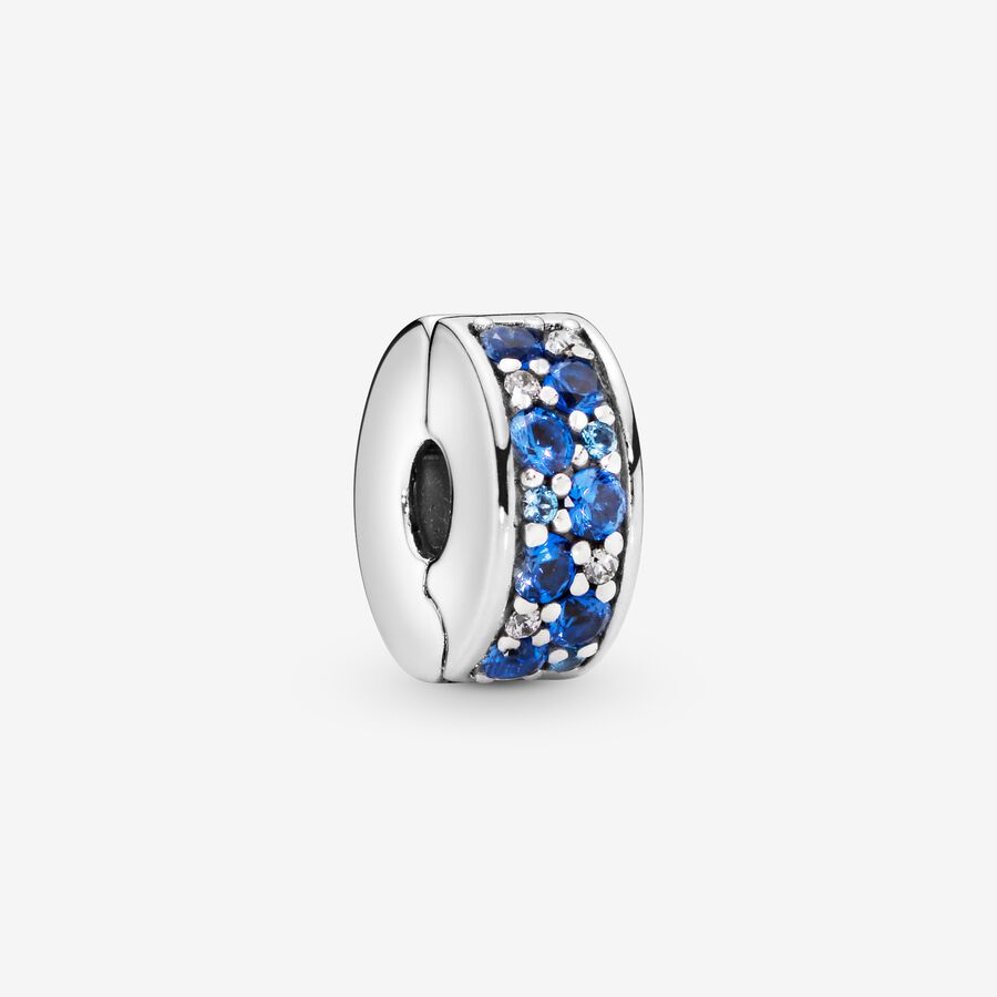 Pandora Blue Pave Clip Clips Silver | 460RWPQMX