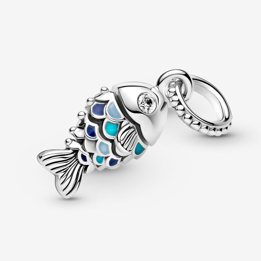 Pandora Blue Scaled Fish Dingla Silver | 384SWQAZK