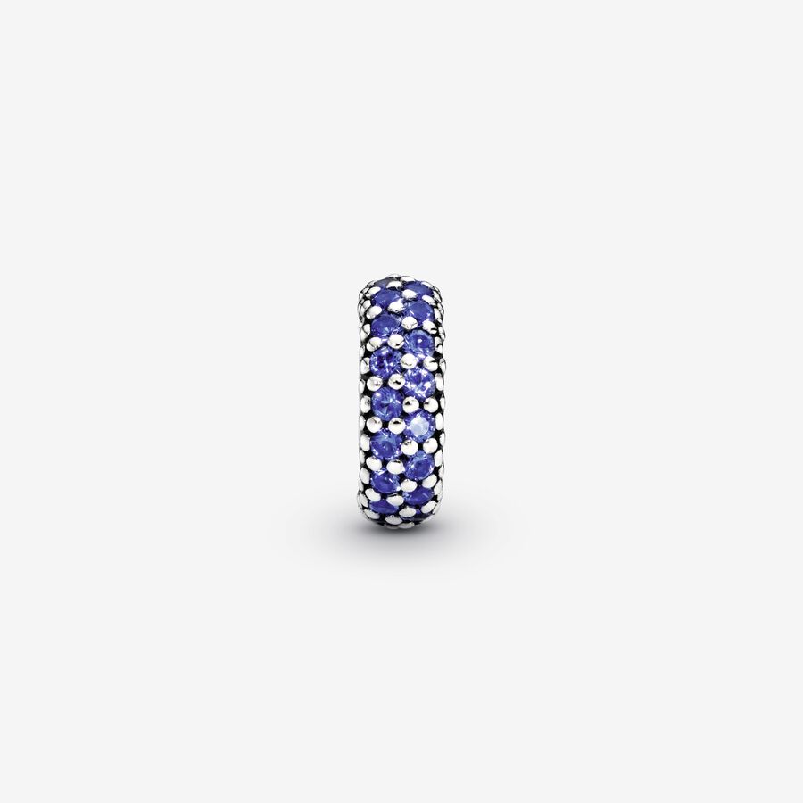 Pandora Blue Sparkle Spacer Silver | 346QUOTBM