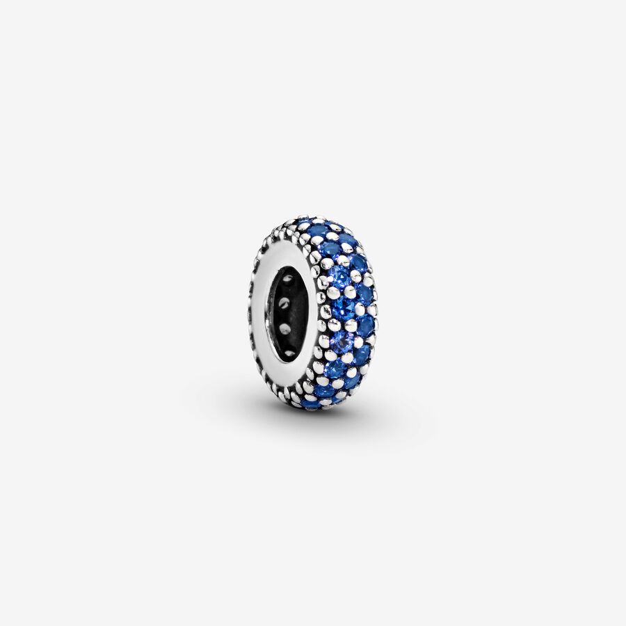 Pandora Blue Sparkle Spacer Silver | 346QUOTBM