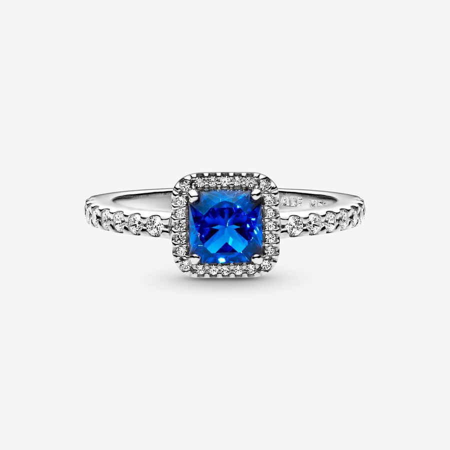 Pandora Blue Square Sparkle Patiens Silver | 602NBTVQJ