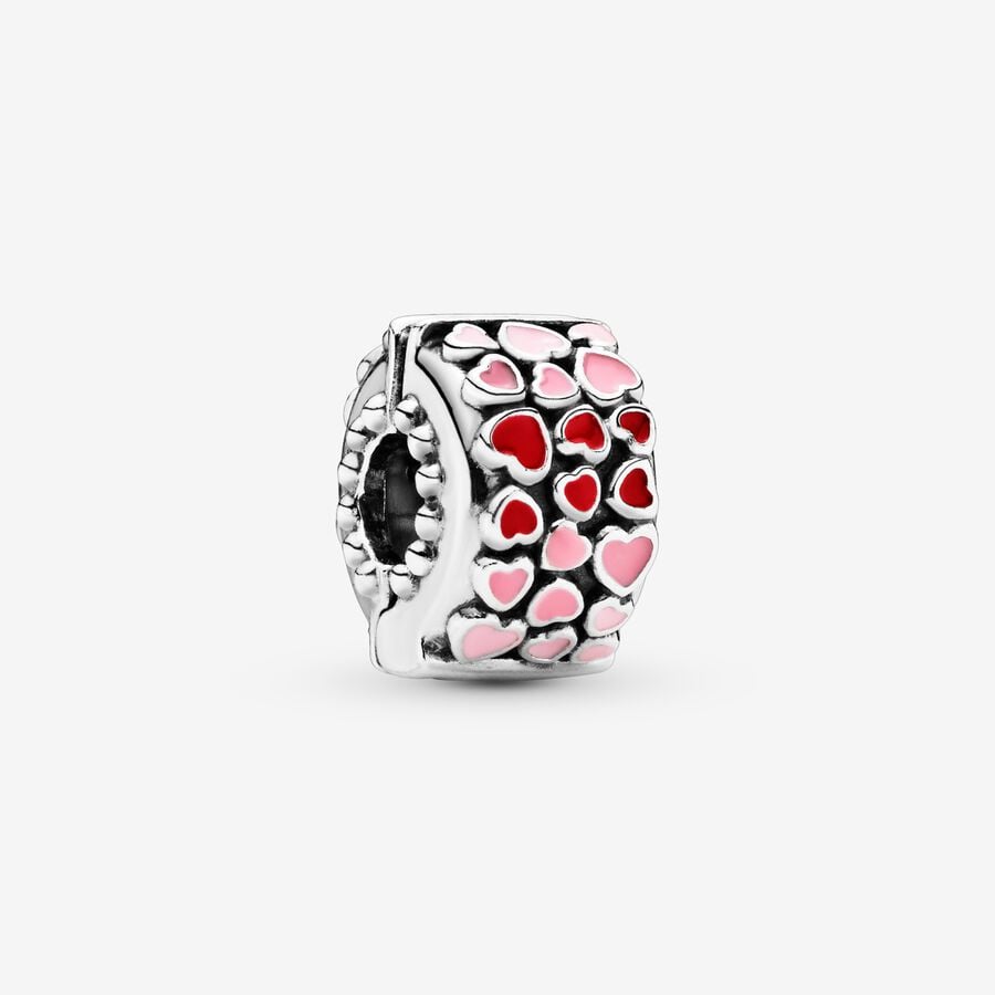 Pandora Burst of Love Clip with Mixed Enamel Clips Silver | 824JVMQLA