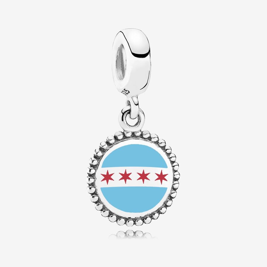 Pandora Chicago Flag Dingla Silver | 368CZJGYM