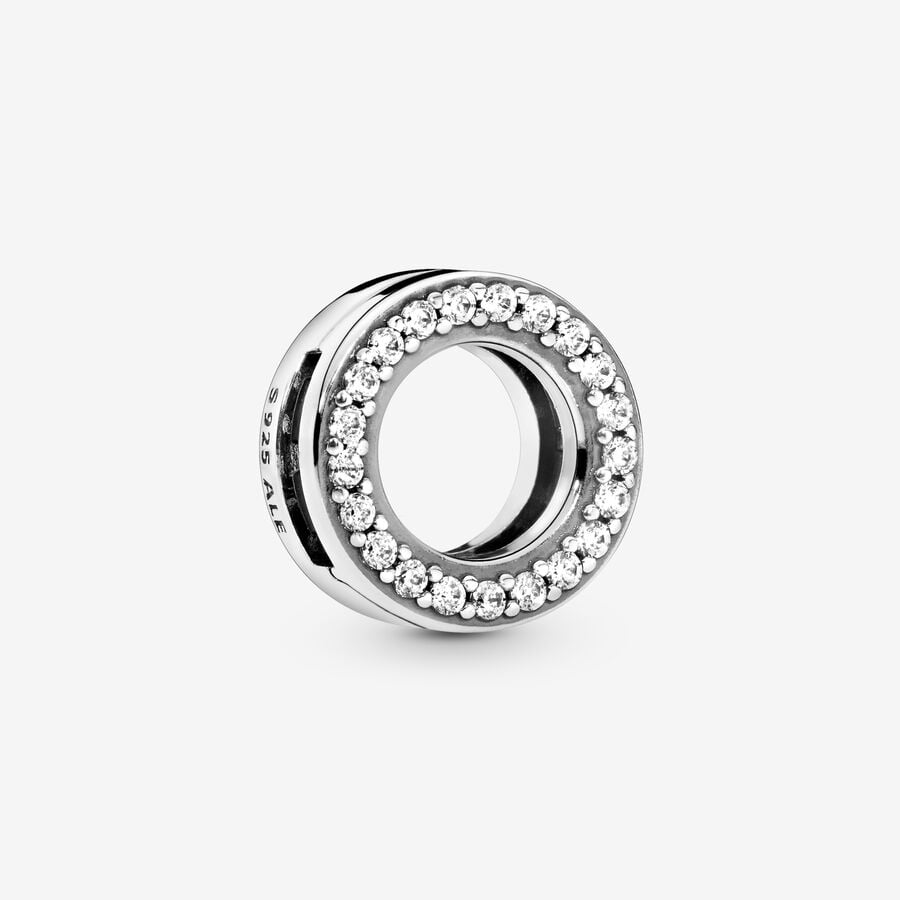 Pandora Circle of Pave Clip Clips Silver | 785KZFRTL