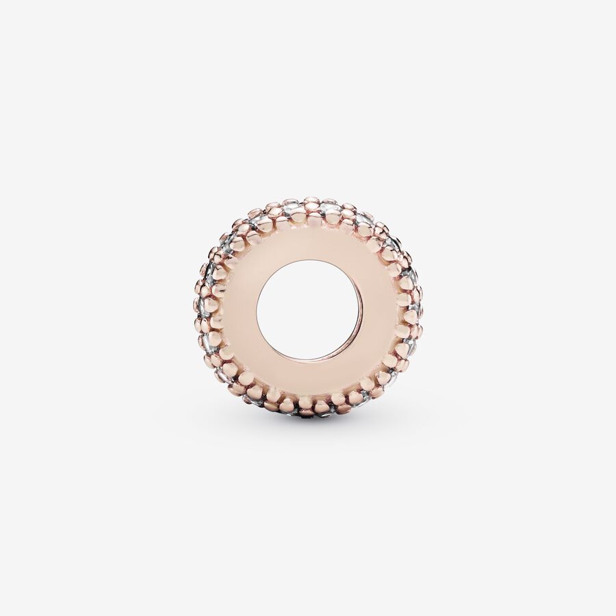 Pandora Clear Sparkle Spacer Rosa Guld | 097PIDFBM