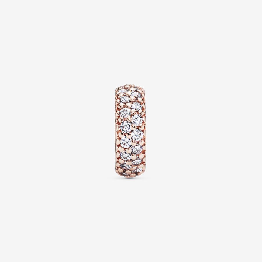 Pandora Clear Sparkle Spacer Rosa Guld | 097PIDFBM