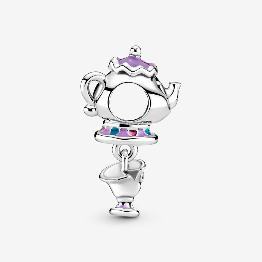 Pandora Disney Beauty the Beast Mrs. Potts Chip Dingla Silver | 958ESWMXR