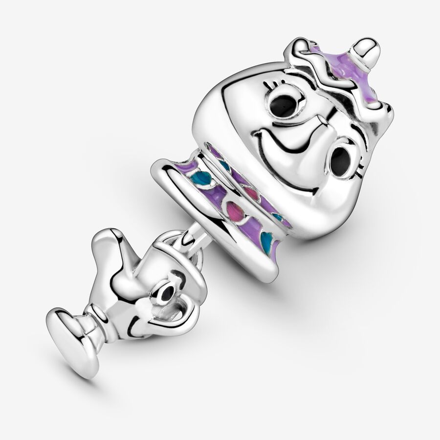 Pandora Disney Beauty the Beast Mrs. Potts Chip Dingla Silver | 958ESWMXR