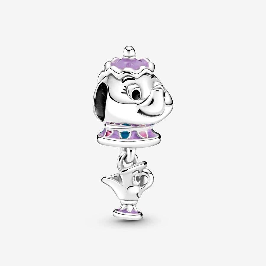 Pandora Disney Beauty the Beast Mrs. Potts Chip Dingla Silver | 958ESWMXR