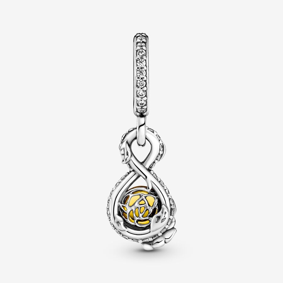 Pandora Disney Belle Infinity & Flower Hängen Silver | 802ADMLOC