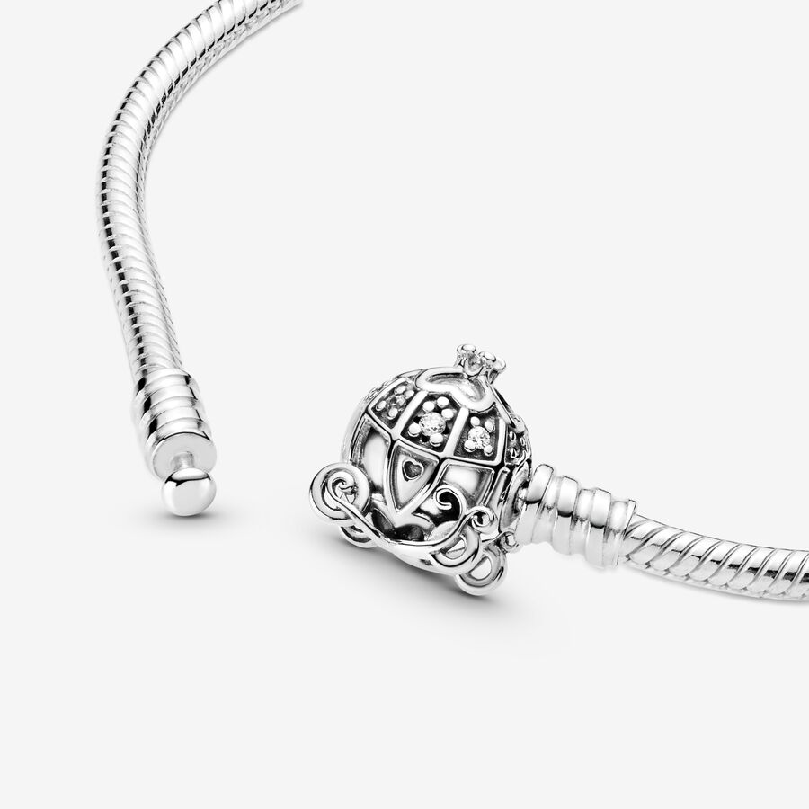 Pandora Disney Cinderella Pumpkin Coach Clasp Moments Berlocker Silver | 216HVUSWR