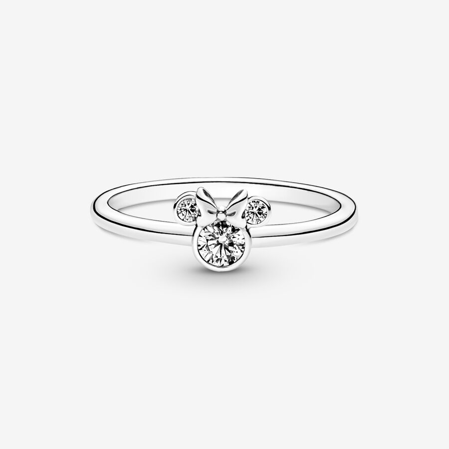 Pandora Disney Minnie Mouse Sparkling Head Påstående Silver | 406JPLMRV