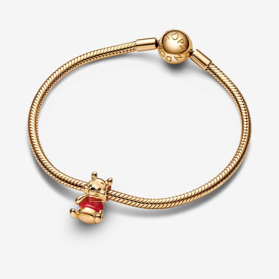 Pandora Disney Winnie the Pooh Bear Berlocker Guld | 275QMLZPY