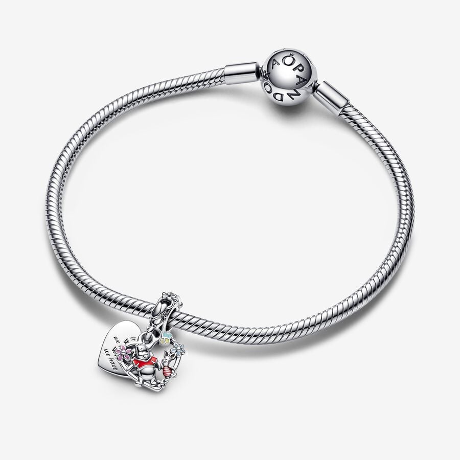 Pandora Disney Winnie the Pooh & Piglet Double Dingla Silver | 809OMETKL