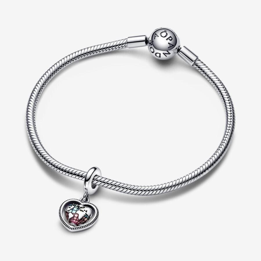 Pandora Family Spinning Globe Dingla Silver | 187NIRMPT