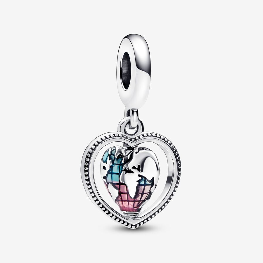 Pandora Family Spinning Globe Dingla Silver | 187NIRMPT