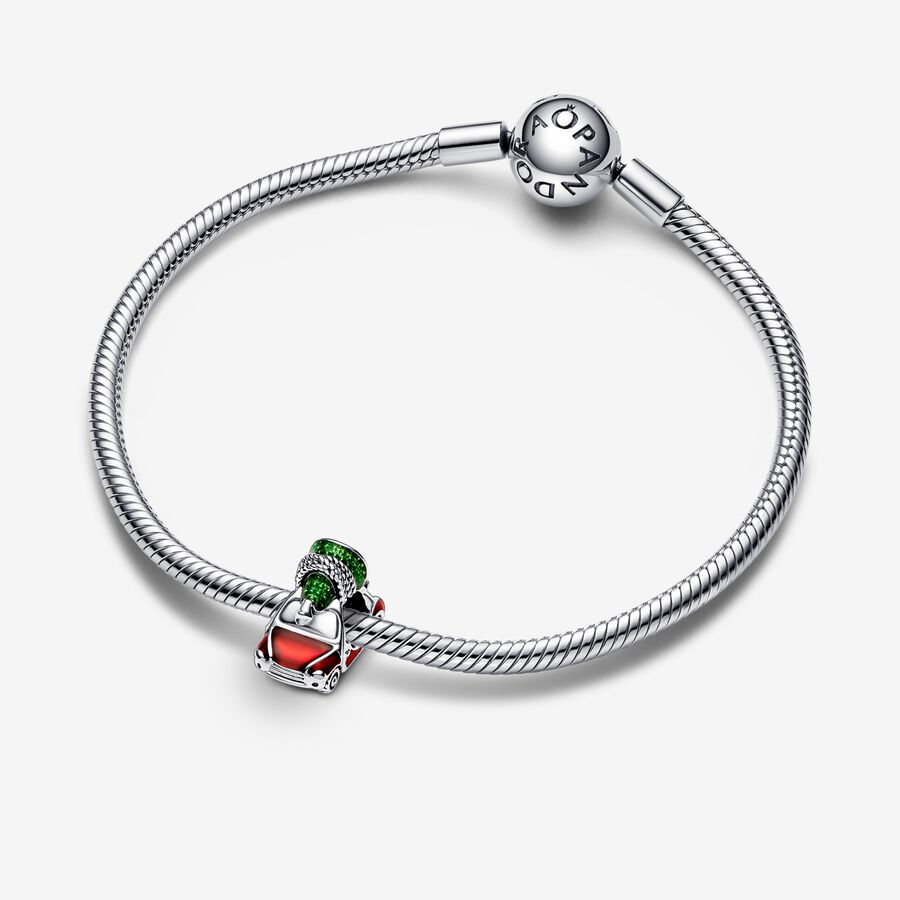 Pandora Festive Car & Christmas Tree Berlocker Silver | 436HUZNBM