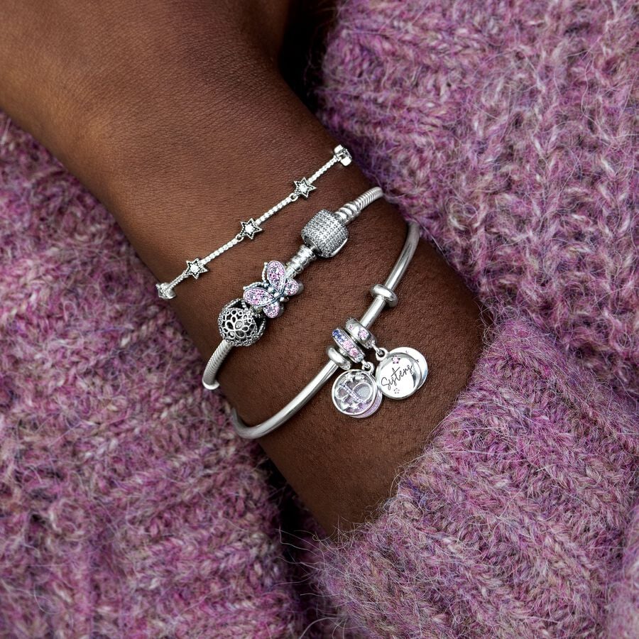 Pandora Forever Sisters Dingla Silver | 854OEPCQK