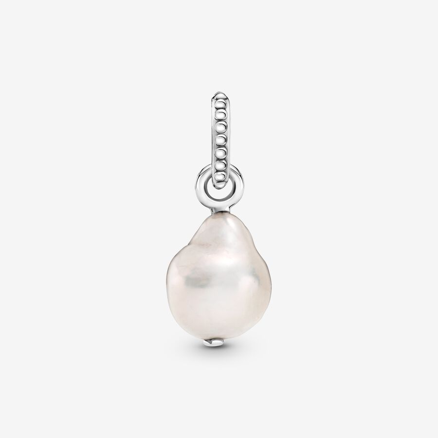 Pandora Freshwater Cultured Baroque Pearl Släppa Silver | 673KQHMRA