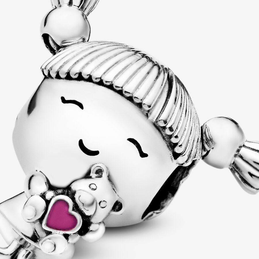 Pandora Girl with Pigtails Berlocker Silver | 417UWZCSK