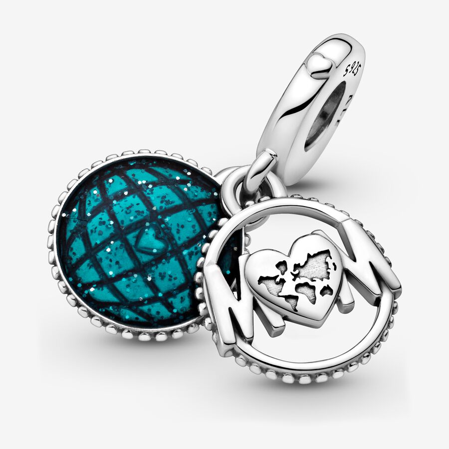 Pandora Glitter Globe Mom Dingla Silver | 807KNDACG