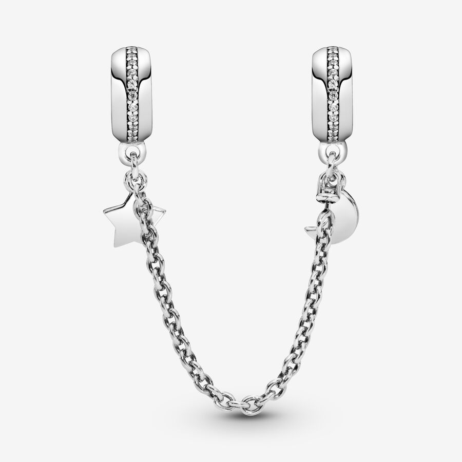 Pandora Half Moon Star Safety Silver | 578CWPKYR