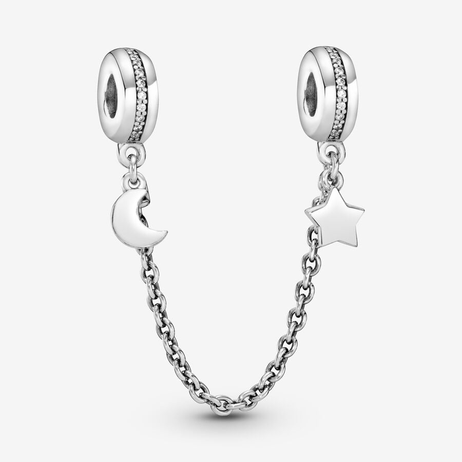 Pandora Half Moon Star Safety Silver | 613ADROLF