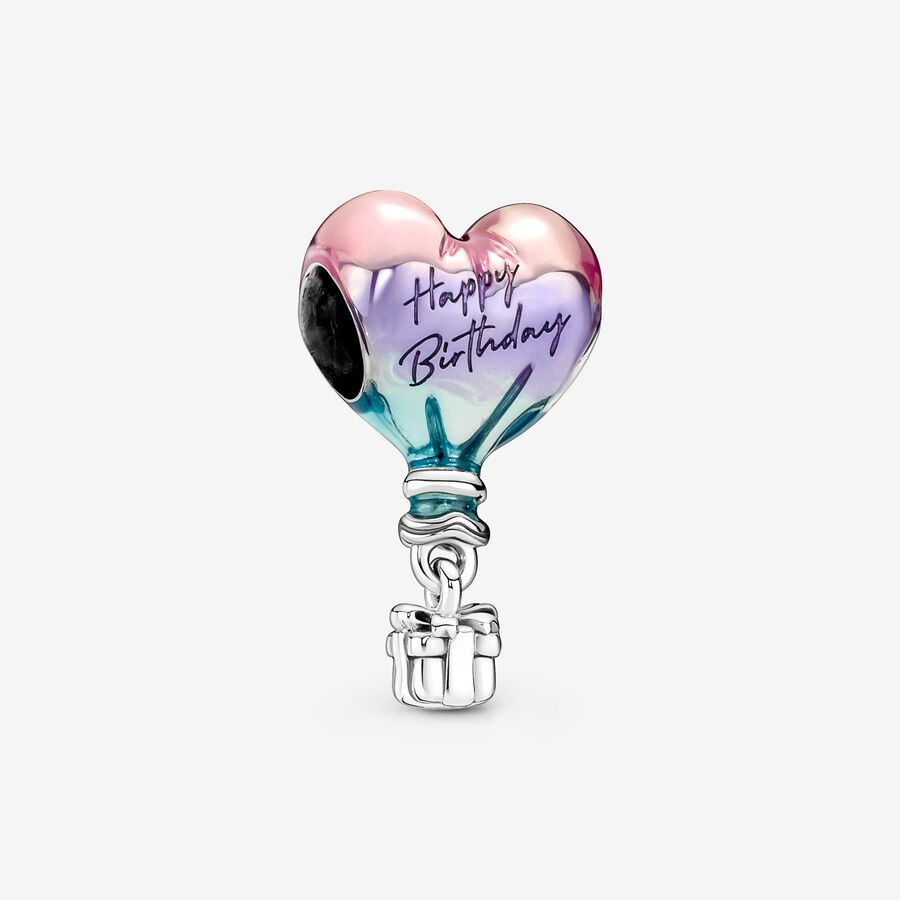 Pandora Happy Birthday Balloon T-Bar Berlocker Olika Färger | 495XEURMA