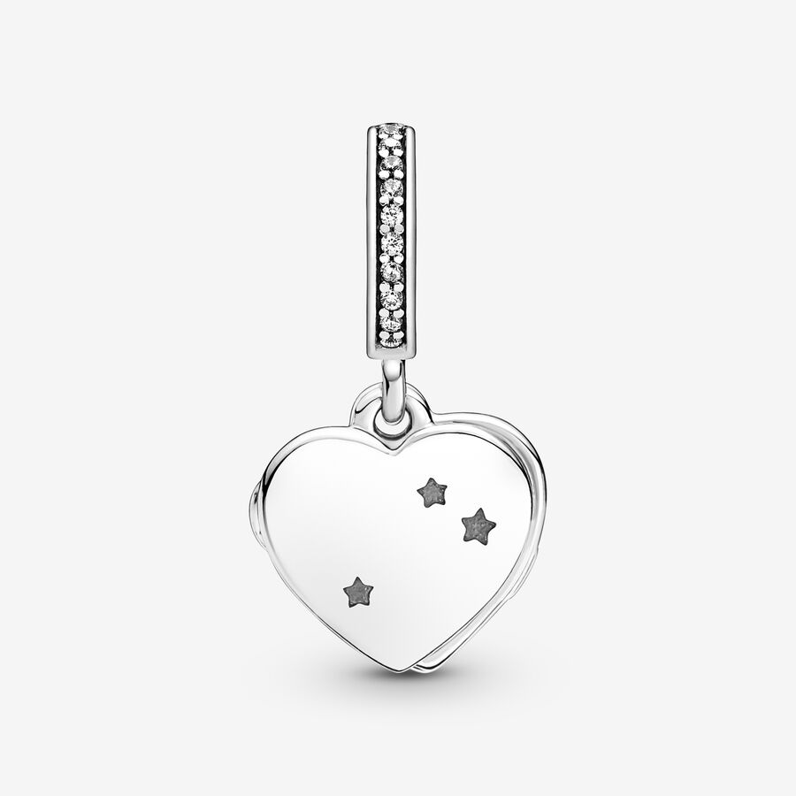 Pandora Heart Flag & Remembrance Ribbon Double Dingla Silver | 817LIHZNS