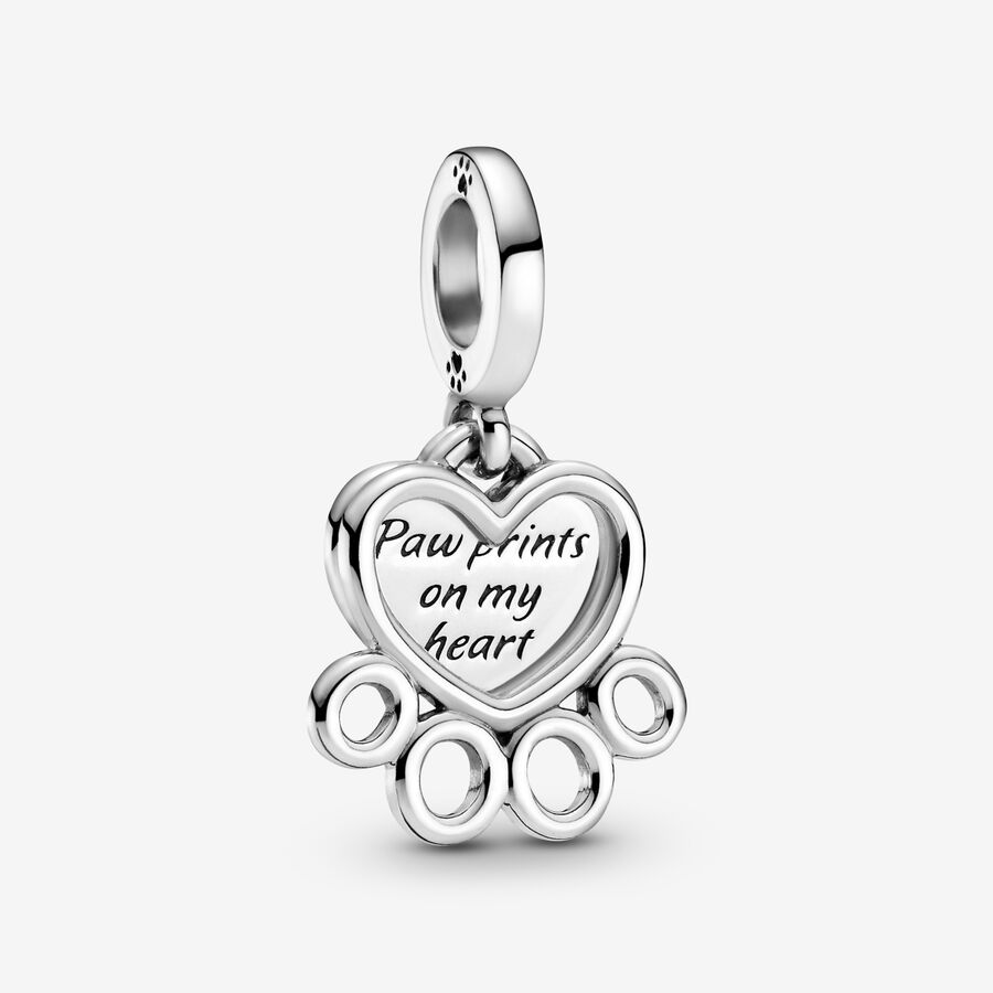 Pandora Hearts & Paw Print Dingla Silver | 956CSYWXJ