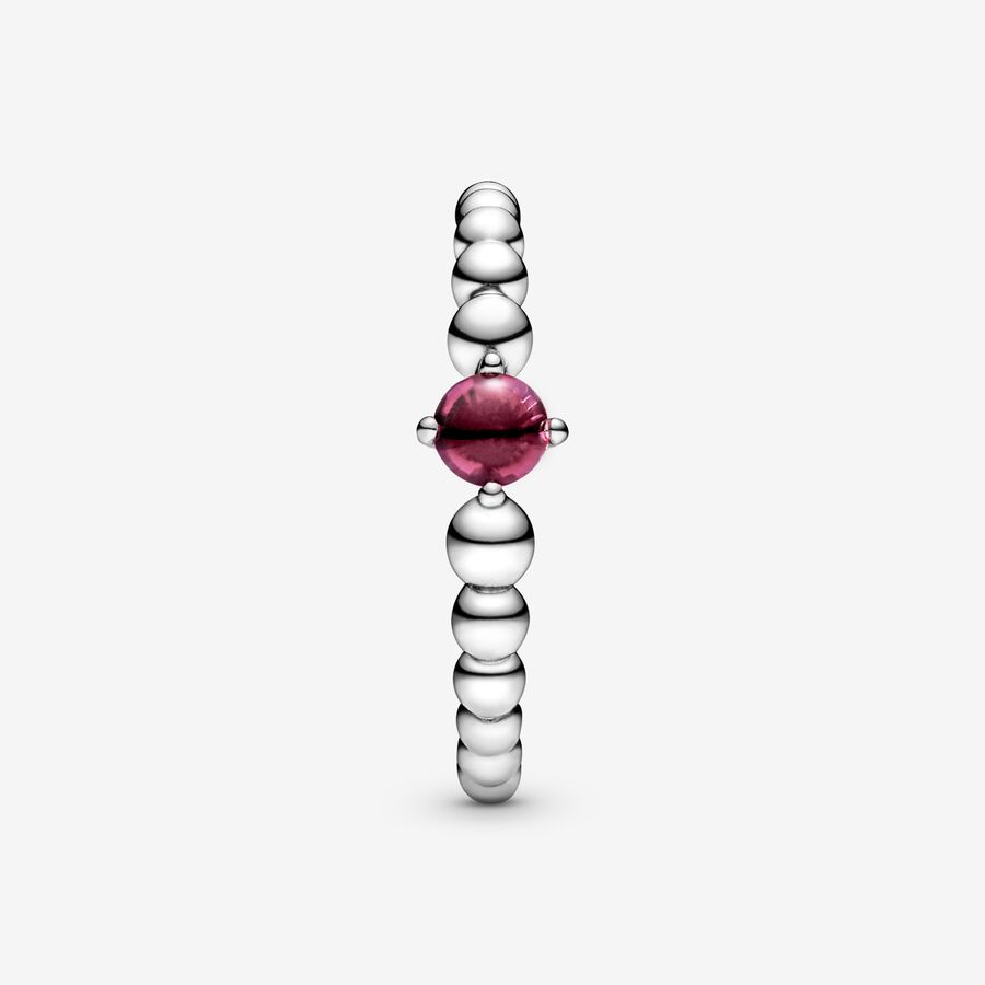 Pandora July Blazing Red Beaded Födelsesten Silver | 318PUOEXA