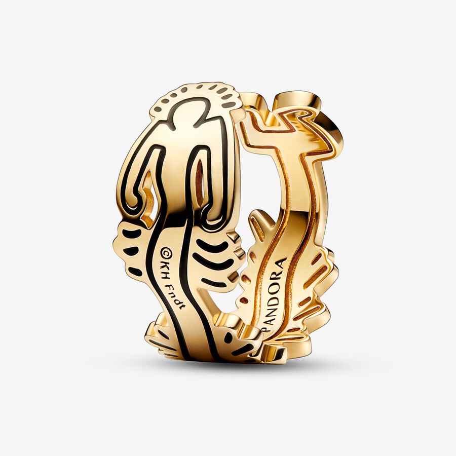 Pandora Keith Haring x Wavy Figure Open Band Guld | 046BOWPSC