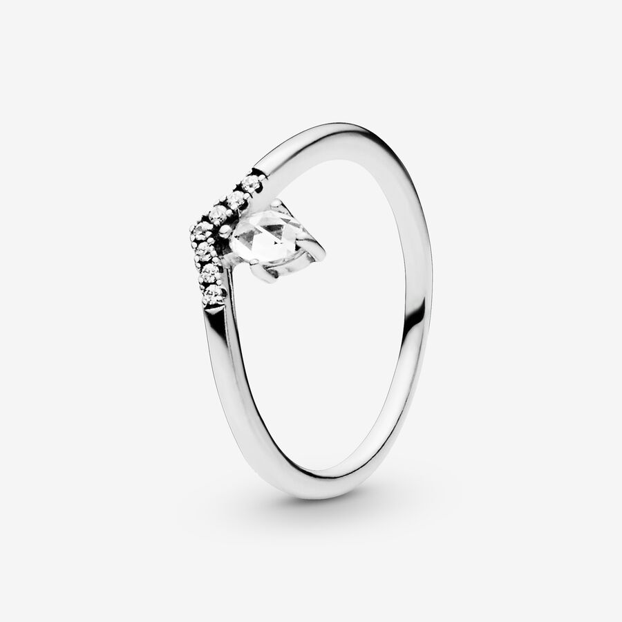 Pandora Klassiska Sparkling Crown Wishbone Open Ring Uppsättningar Olika Färger | 659BMZUVL