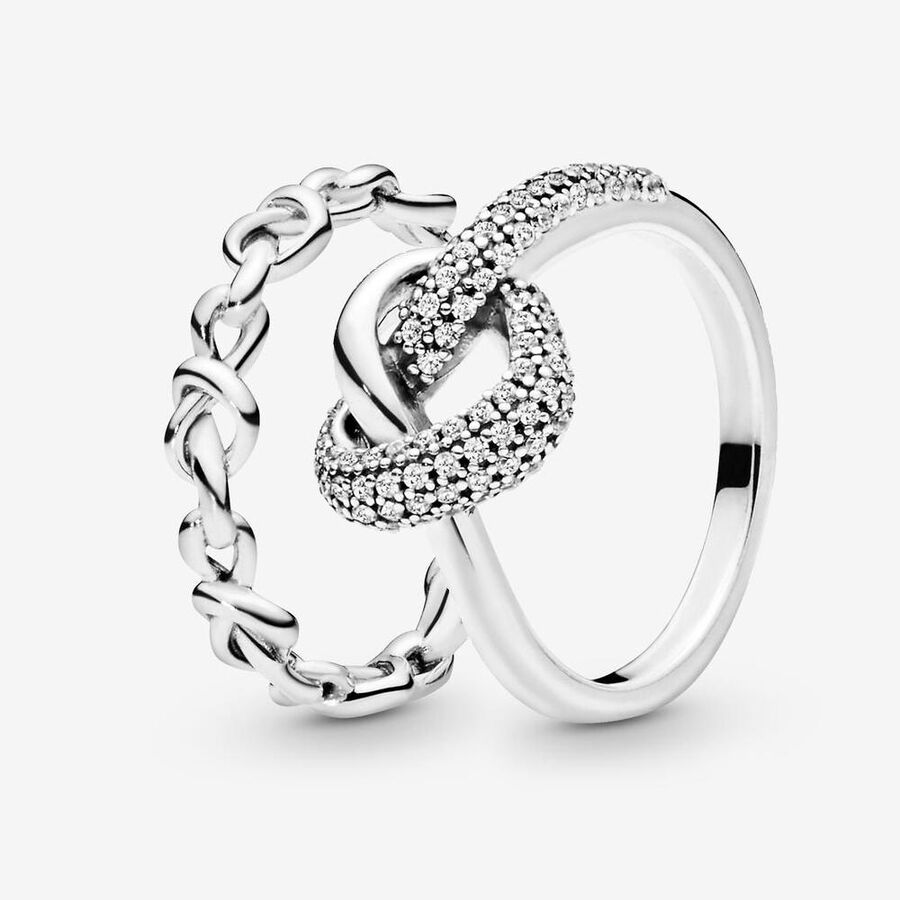 Pandora Knotted Hearts Ring Uppsättningar Olika Färger | 374STYUQH