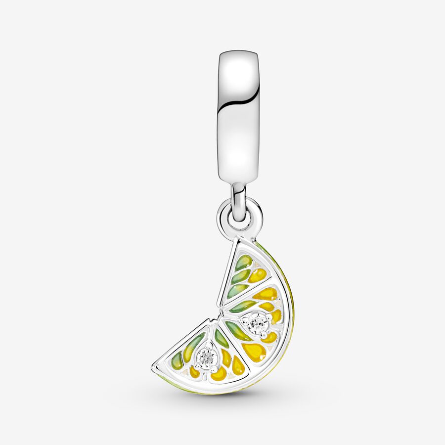 Pandora Lemon Slice Sparkling Fruit Dingla Silver | 168RVXTPY