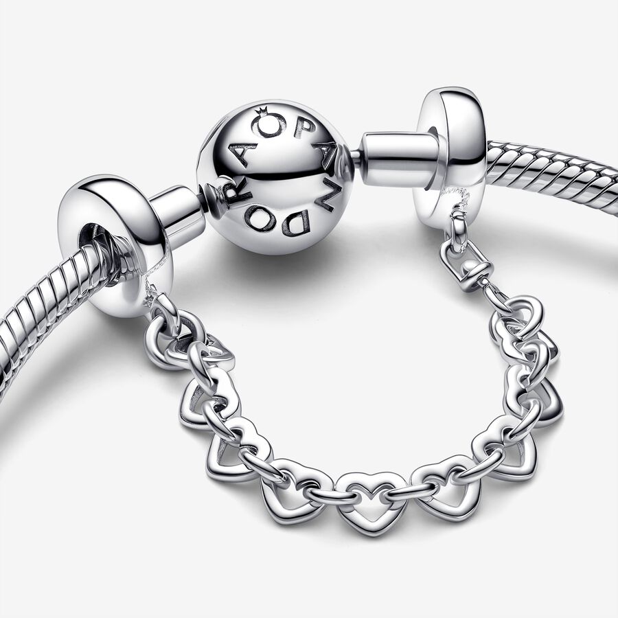 Pandora Linked Hearts Safety Silver | 650EAPJQF