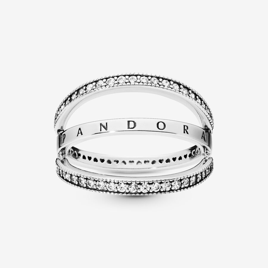 Pandora Logo Hearts Hjärta Silver | 290UWNQAZ