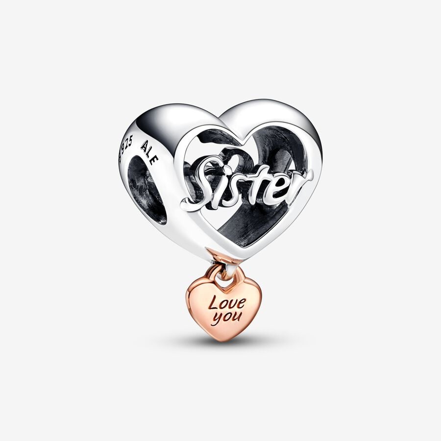 Pandora Love You Sister Berlocker Two-tone | 480IGRZMJ