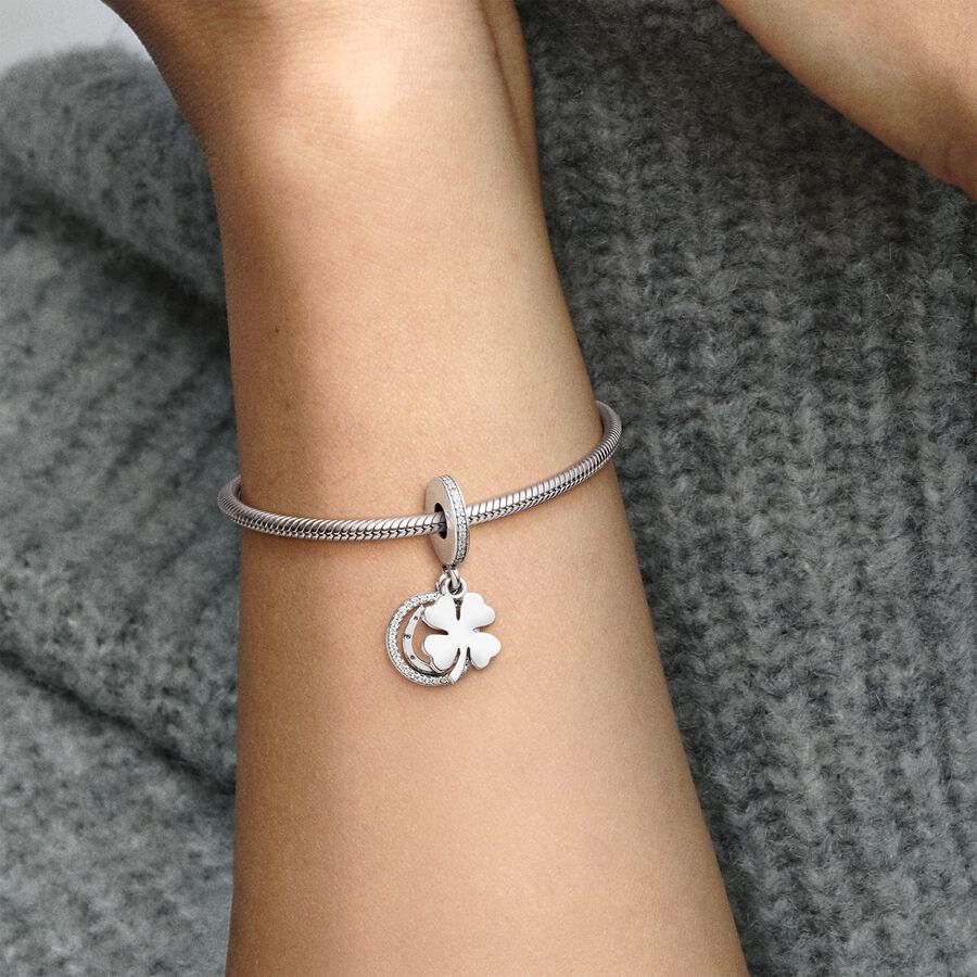 Pandora Lucky Four-Leaf Clover Dingla Silver | 831PZBFYU