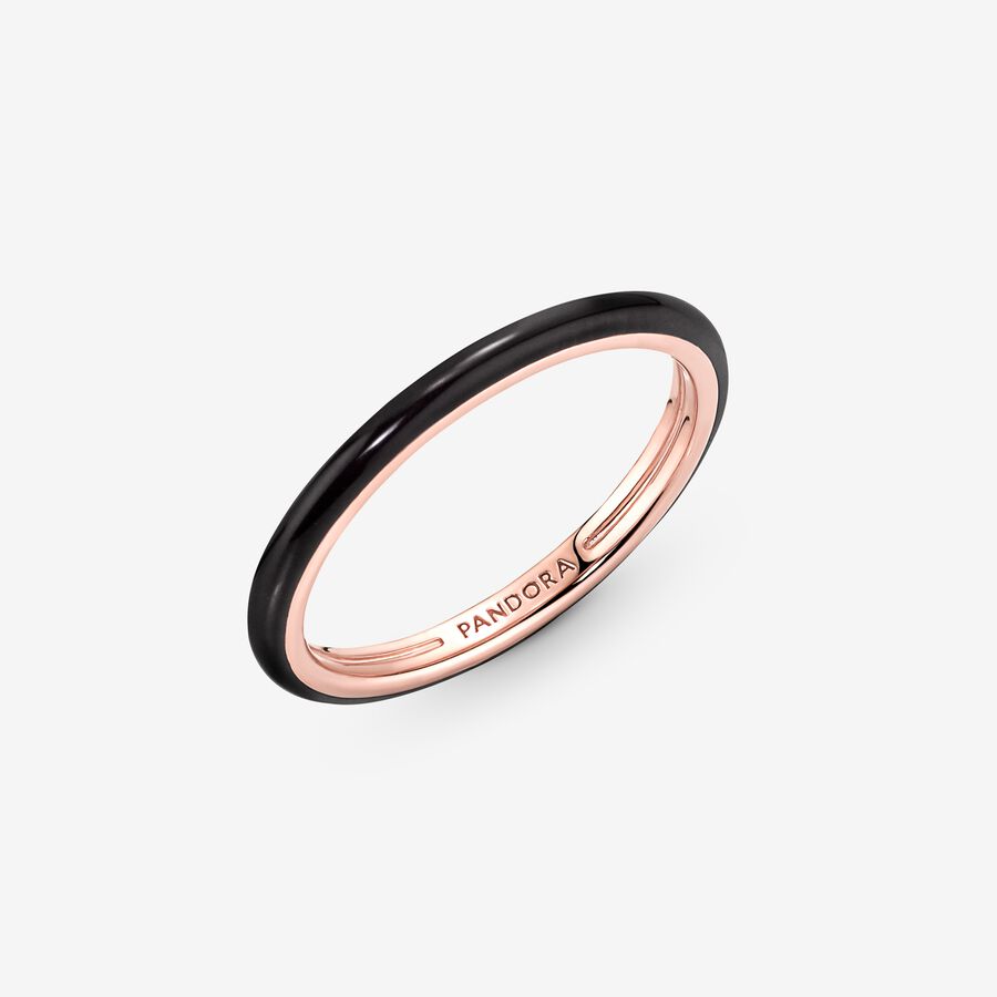 Pandora ME Black Enamel Stapelbar Rosa Guld | 493SQKOYN