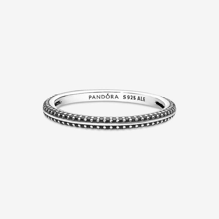 Pandora ME Black Pave Stapelbar Silver | 031EPZOGA