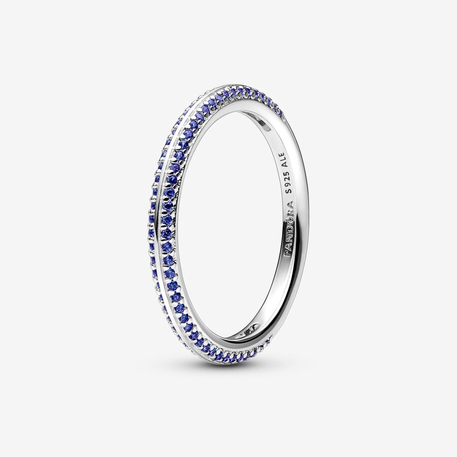 Pandora ME Blue Pave Band Silver | 730ERFBYN