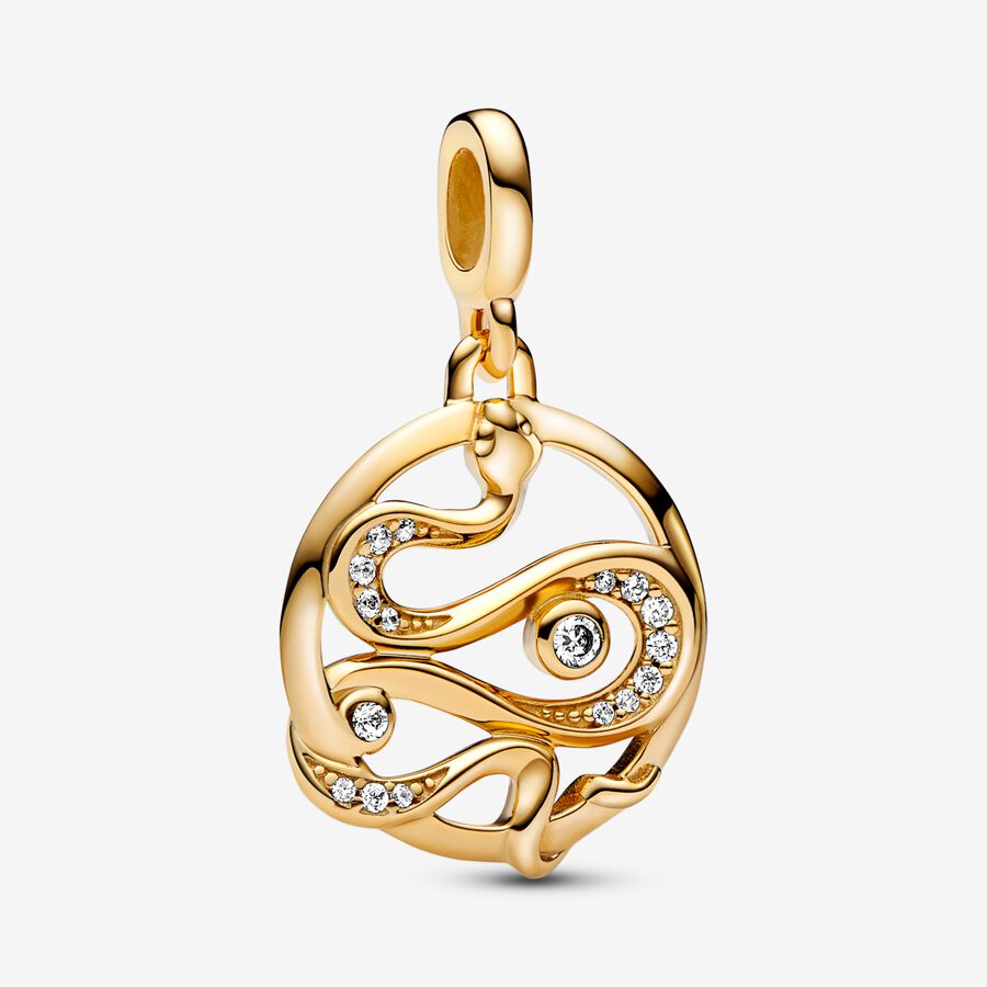 Pandora ME Pave Snake Medallion Hängen Guld | 725DXPZLY