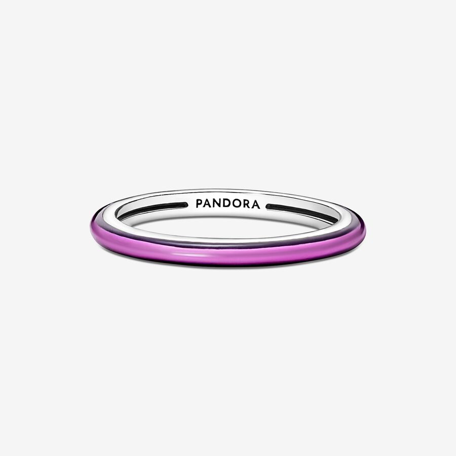 Pandora ME Shocking Purple Stapelbar Silver | 973AWIUOH